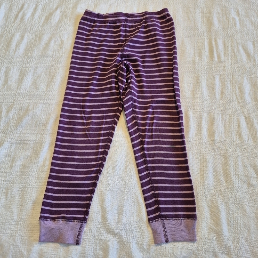 Hanna Andersson girls size 120 or 6-7 2 tone purple striped leggings play cond.